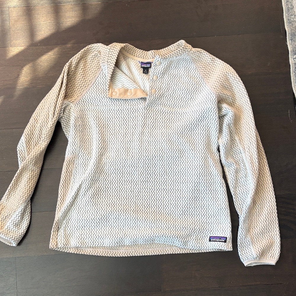 Patagonia Cream Textured Long Sleeve Shirt
